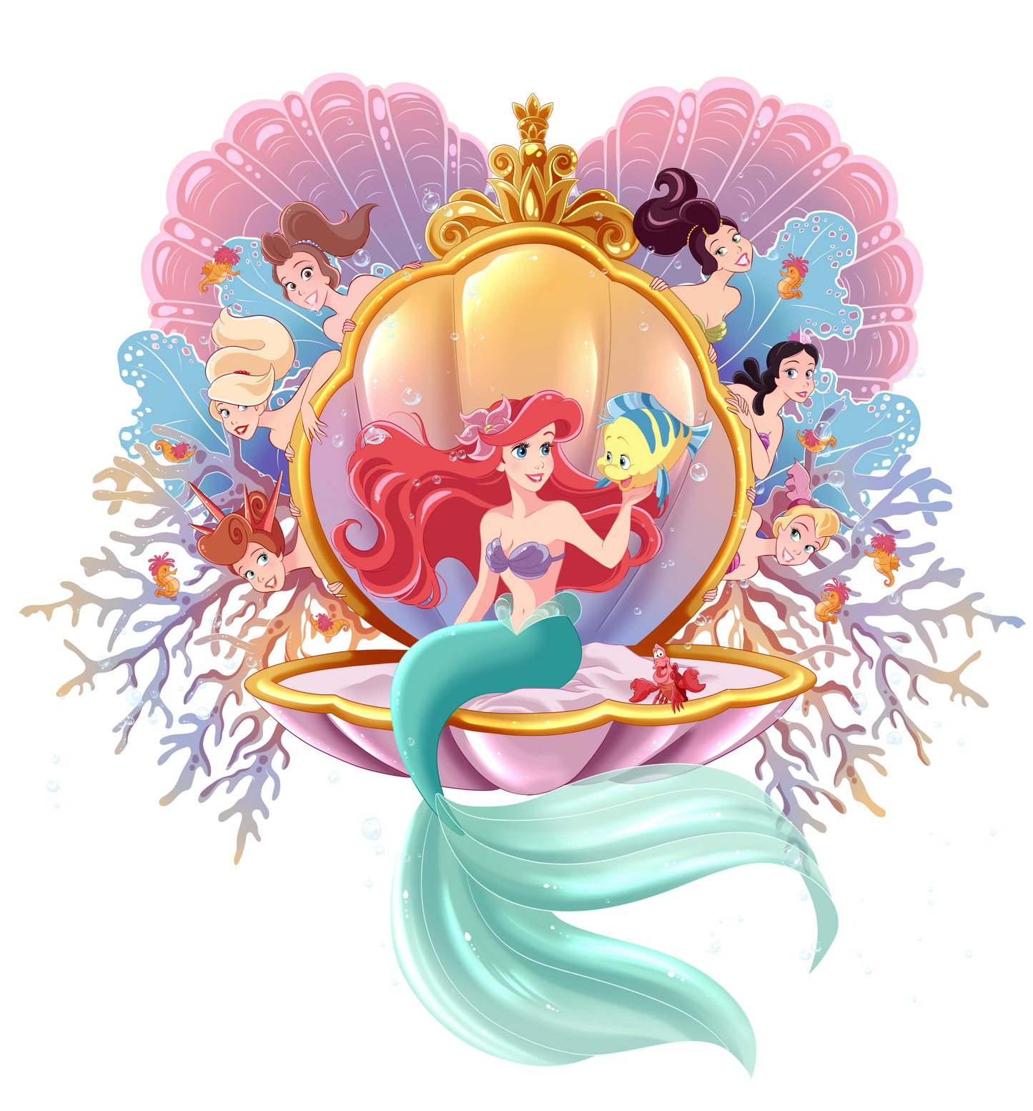 PREORDER ONLY Ariel & her Crew 4.5 inch POP Luxury Pin!
