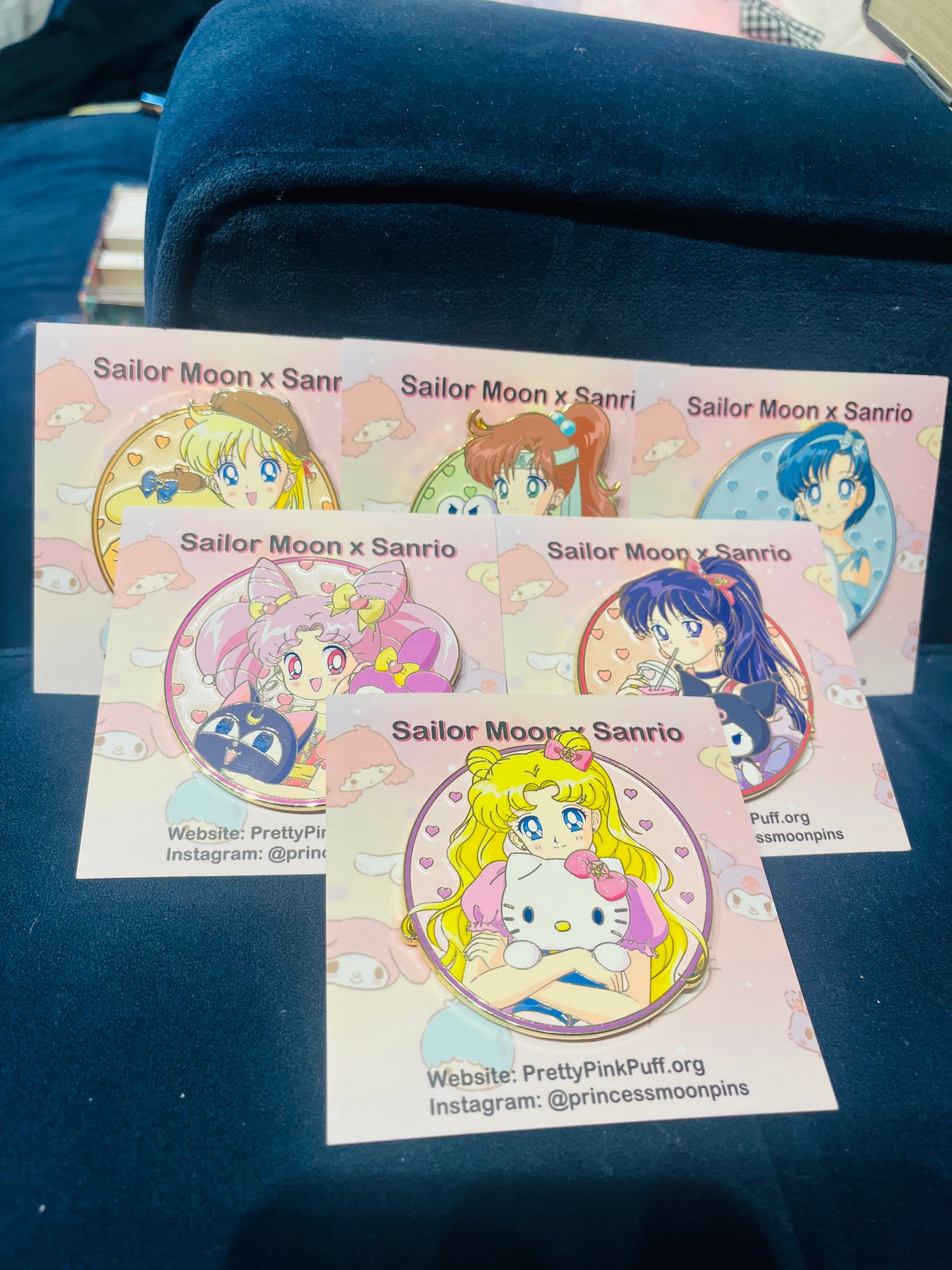 Sailor Moon x Sanrio Round 2.5 inch Pin Series!