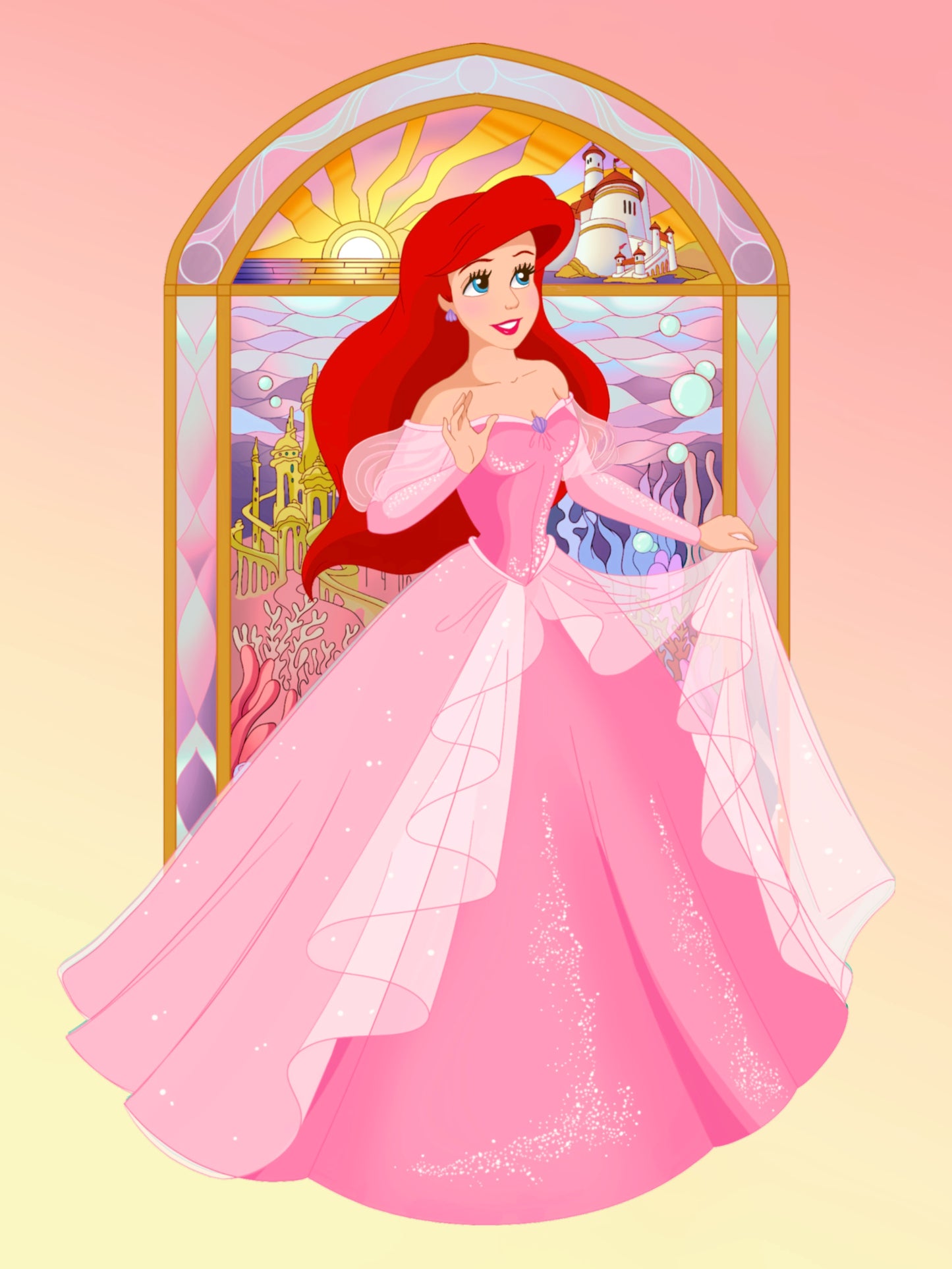 PREORDER 4.5 inch Pin on Pin Stained Glass Ariel!