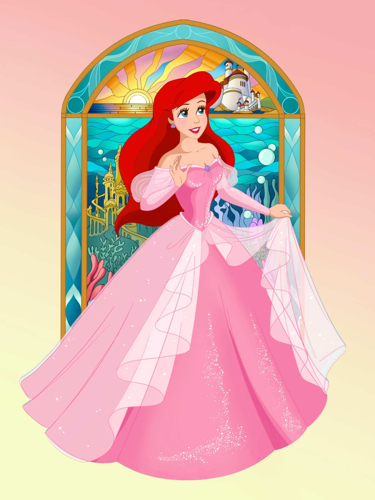 PREORDER 4.5 inch Pin on Pin Stained Glass Ariel!