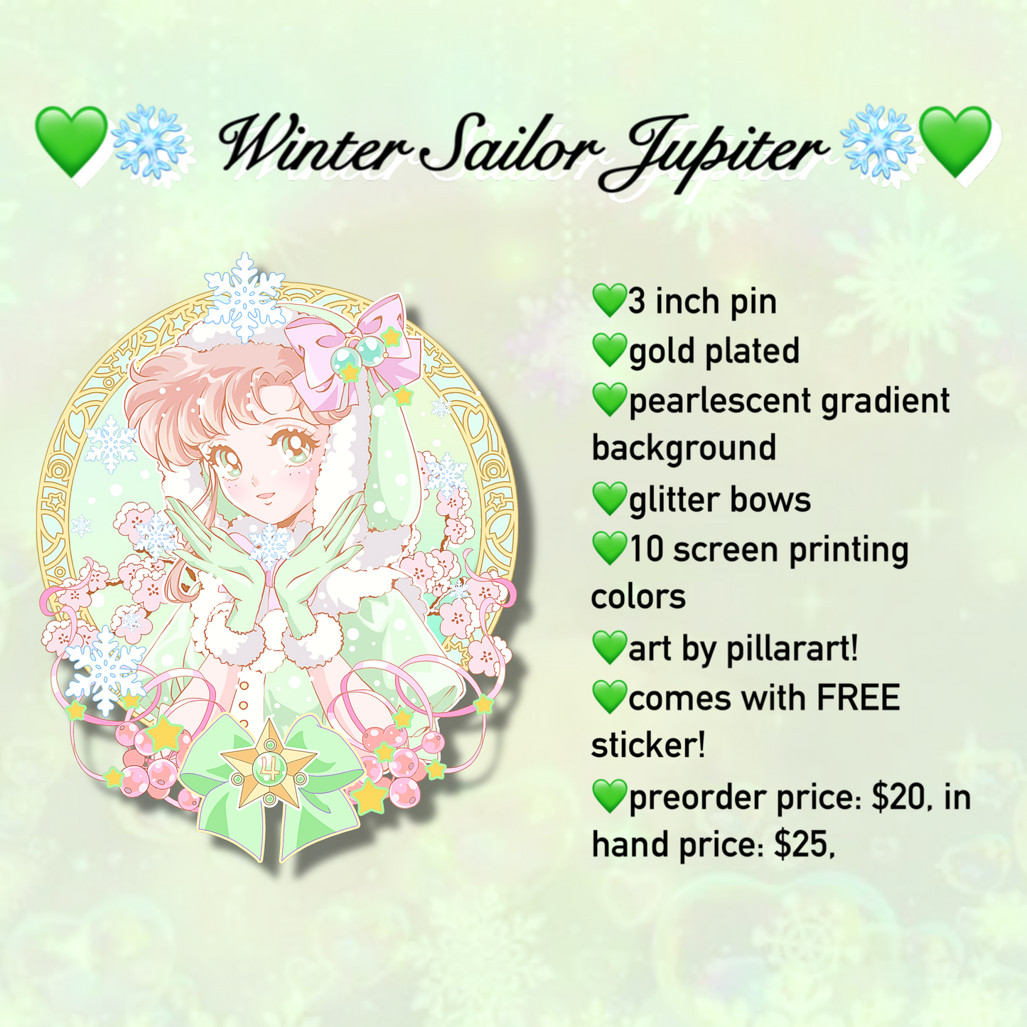 Winter Sailor Moon Pillarart Series!!! PRESALE ONLY