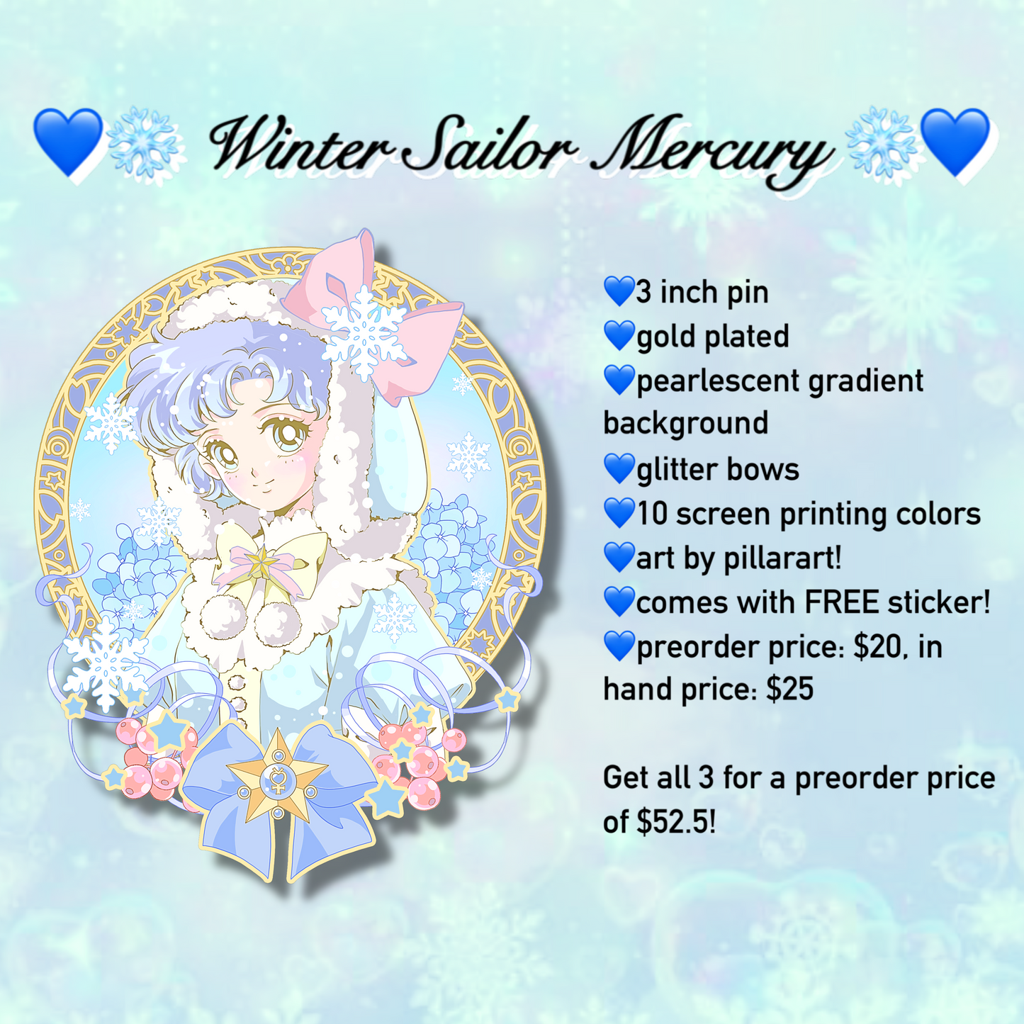Winter Sailor Moon Pillarart Series!!! PRESALE ONLY