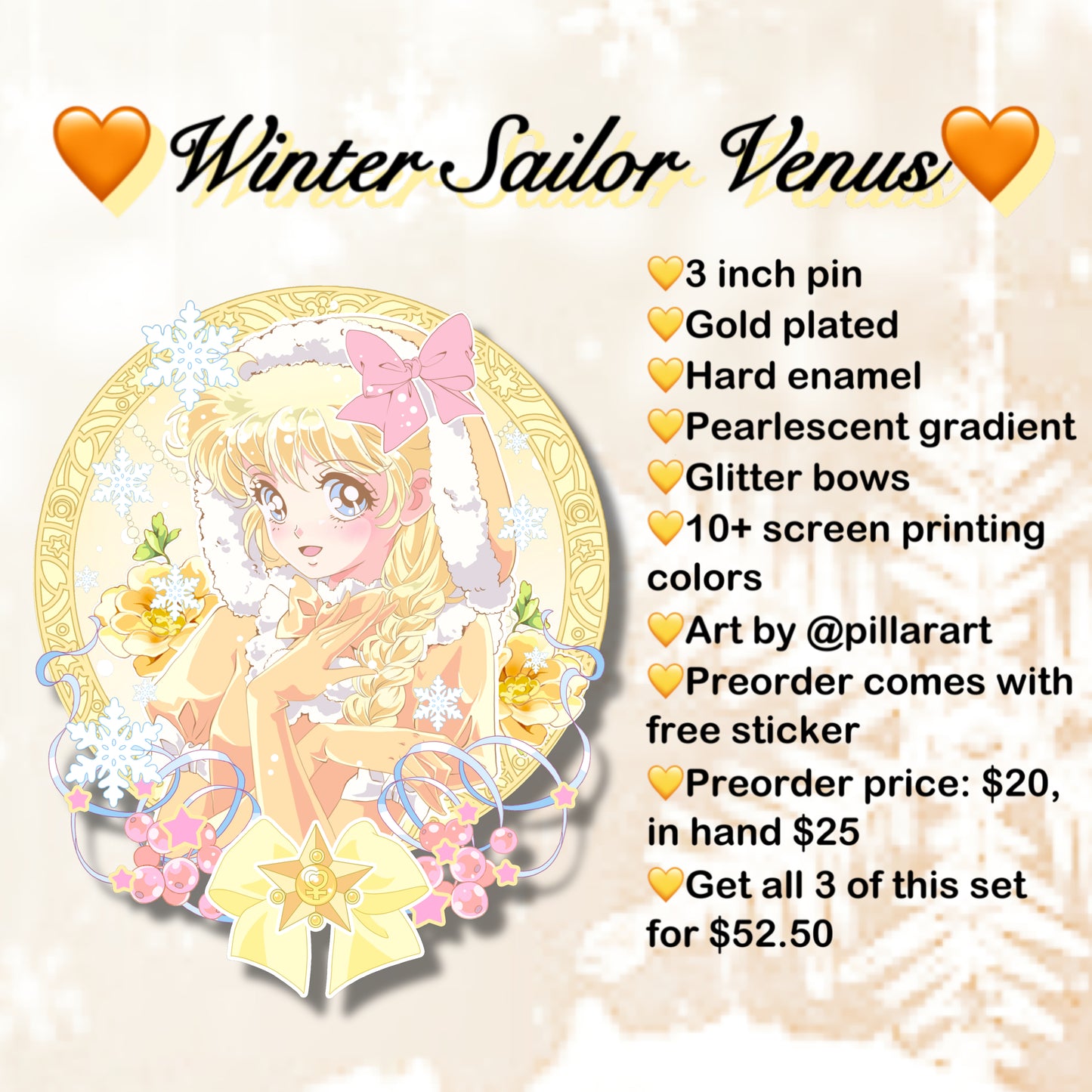 Winter Sailor Moon Pillarart Series #2!!! PRESALE ONLY