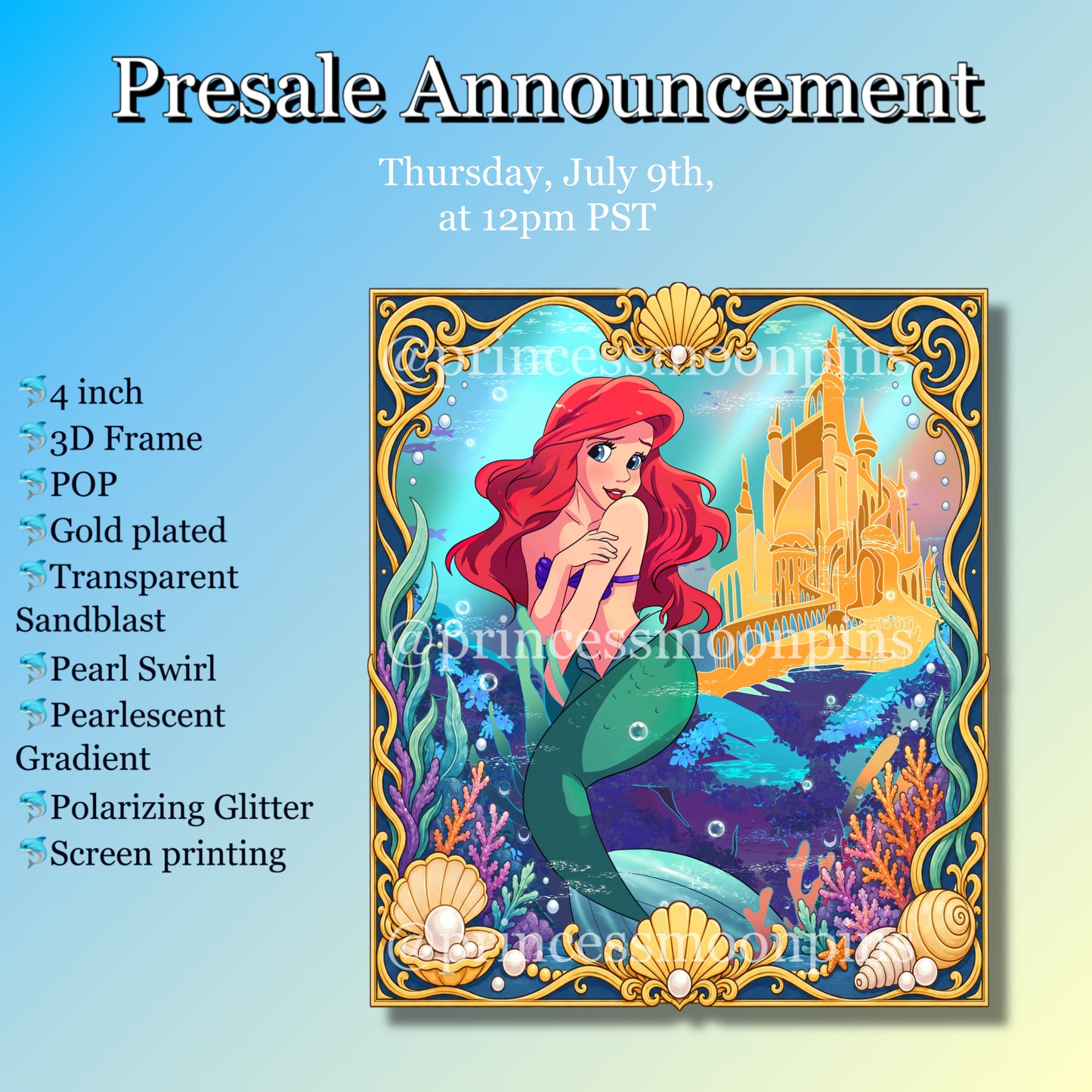 PREORDER Underwater Allure - Ariel Luxury 4 inch POP with 3D frame!