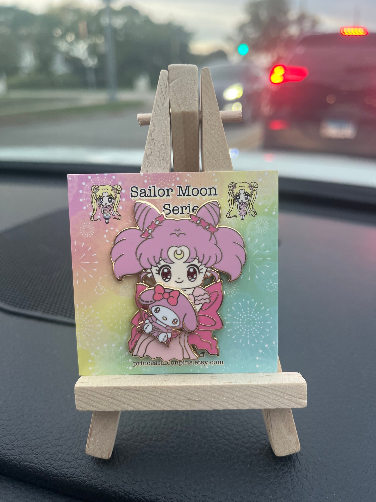 Sailor Moon x Sanrio 2 inch Spinning Enamel Pin Sailor Chibi-Moon x My Melody Princess Series