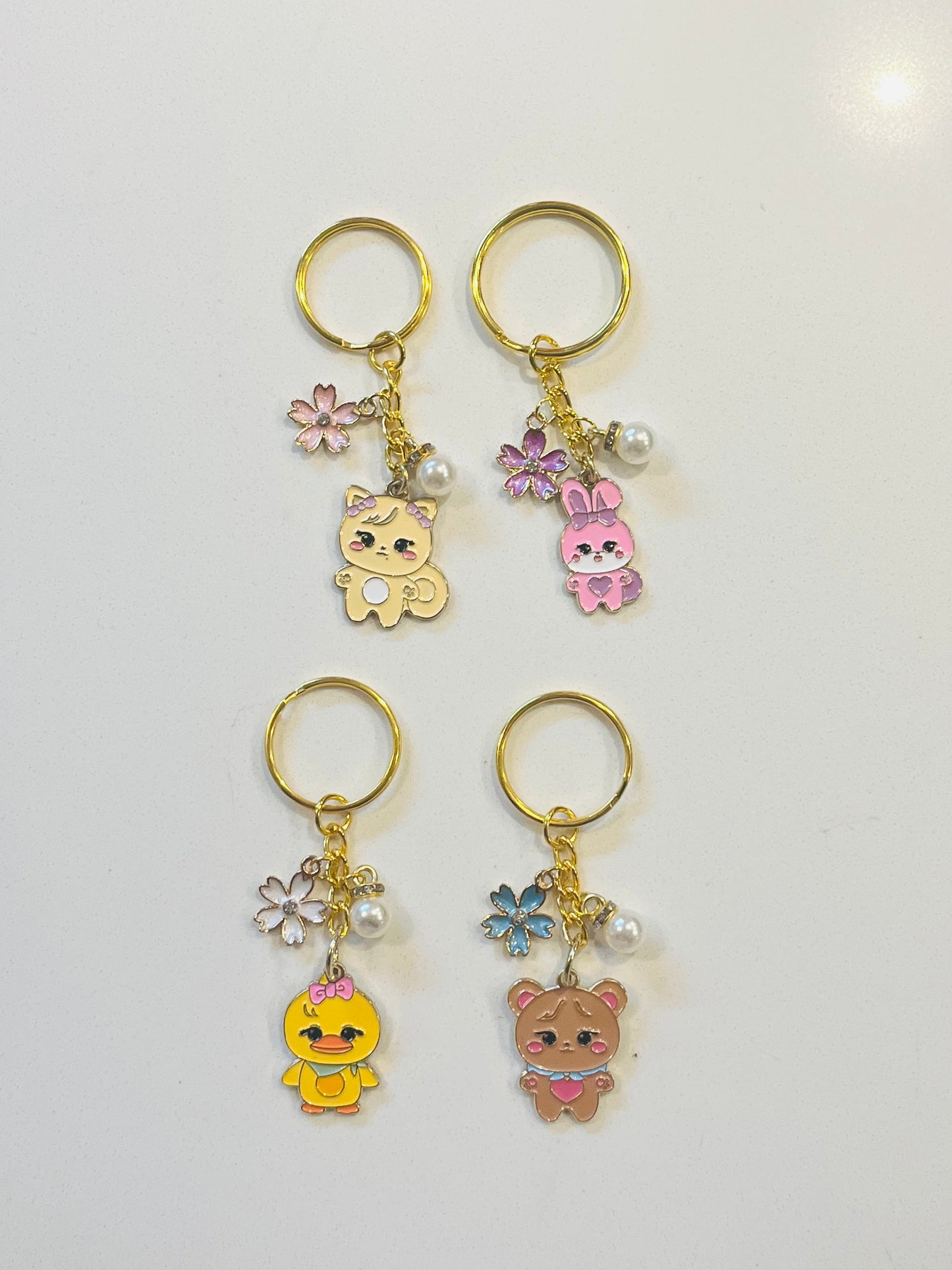 Set of 4 Blackpink Character Keychains - Sooya, Rosie, Gomdeuki, Ppeu