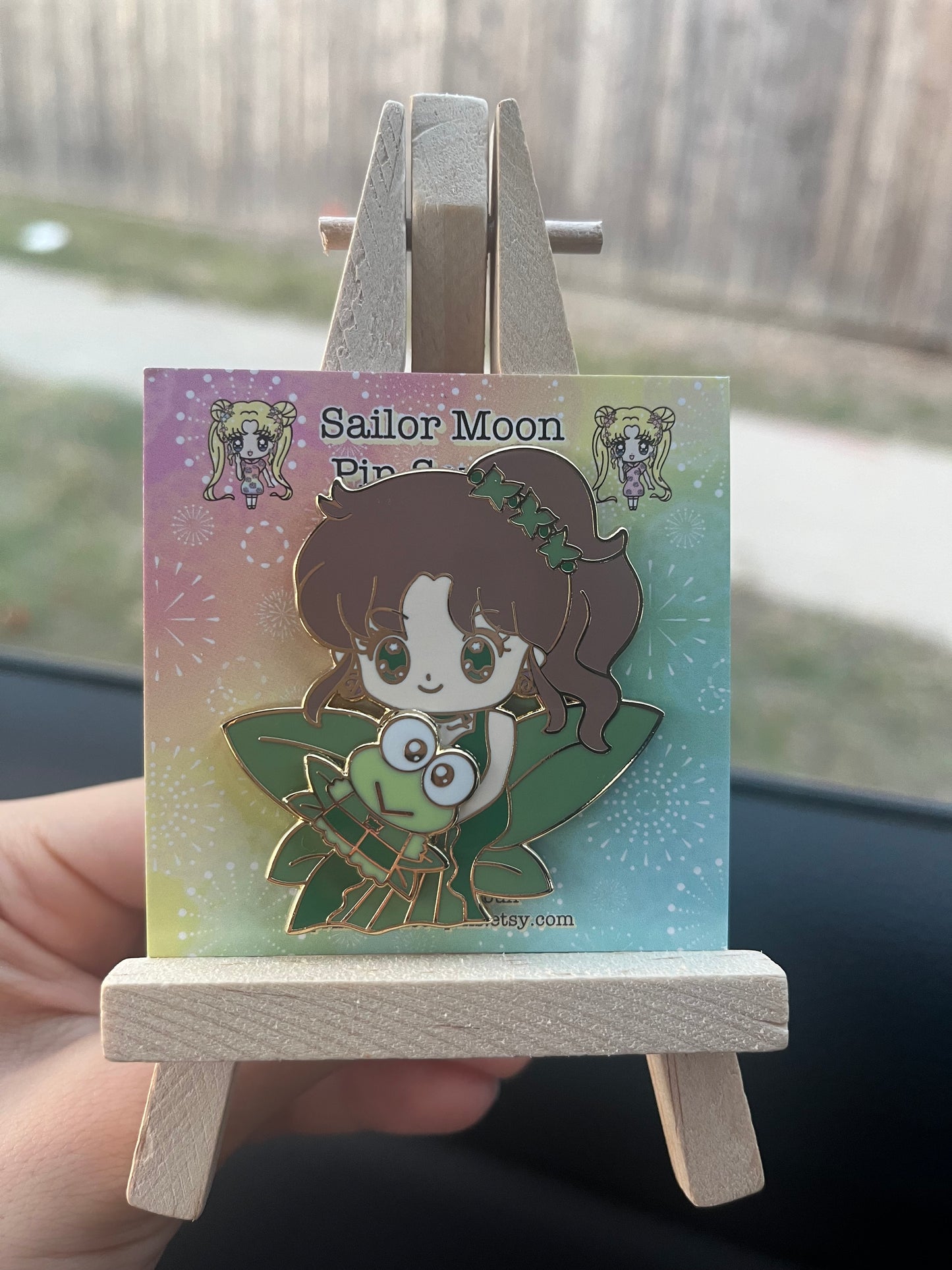 Sailor Moon x Sanrio 2 inch Spinning Enamel Pin Sailor Jupiter x Keroppi Princess Series