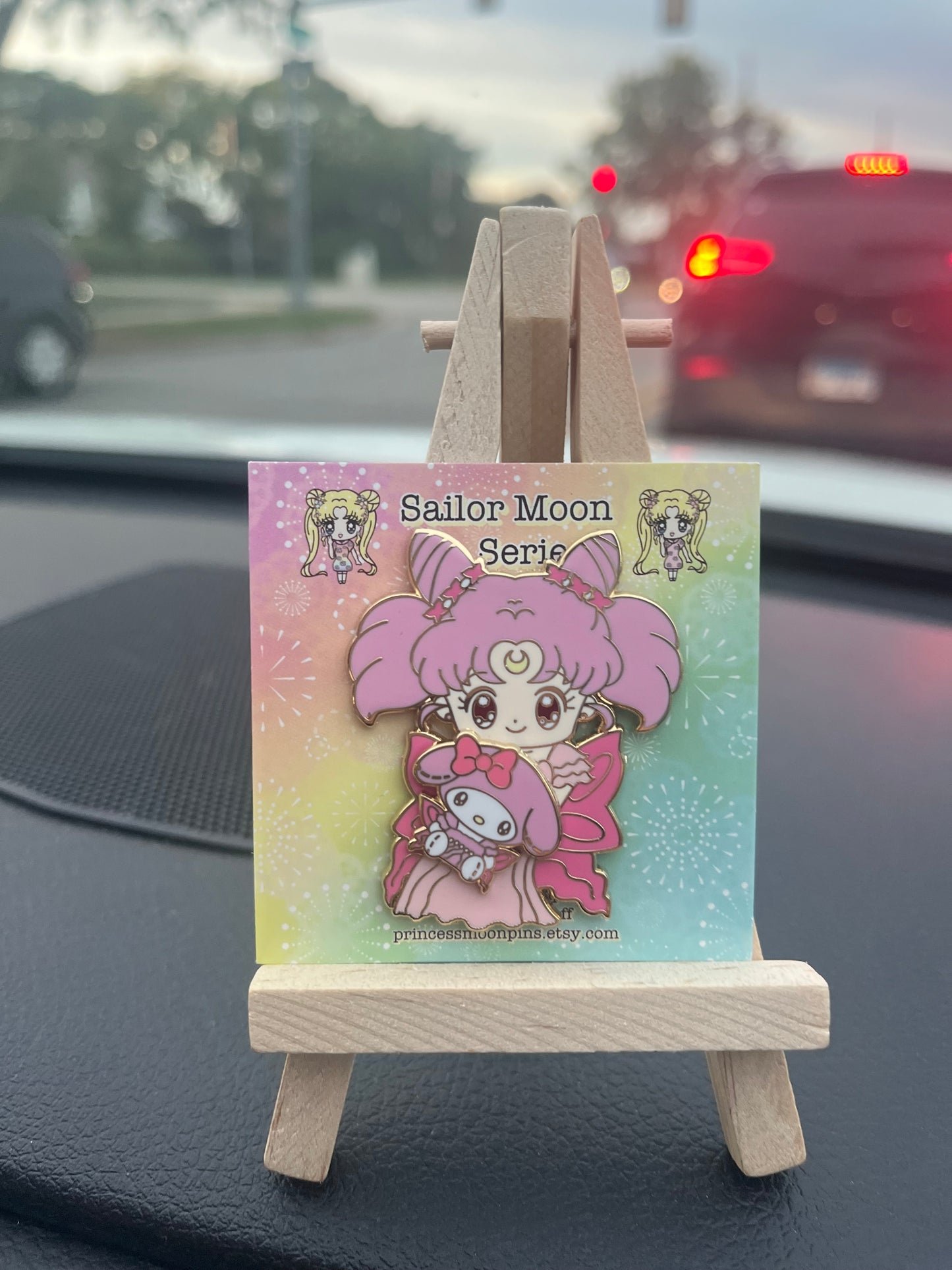 Sailor Moon x Sanrio 2 inch Spinning Enamel Pin Sailor Chibi-Moon x My Melody Princess Series