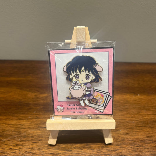 Sailor Moon 2 inch Spinning Enamel Pin - Sailor Saturn Version!