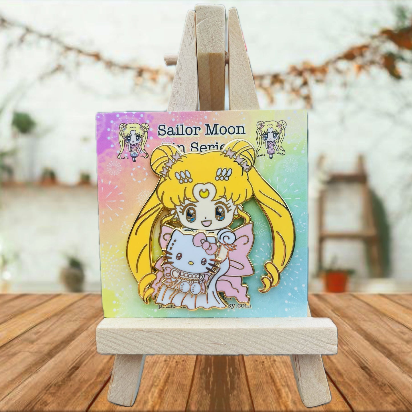 Sailor Moon x Sanrio 2 inch Spinning Enamel Pin Sailor Moon x Hello Kitty Princess Series