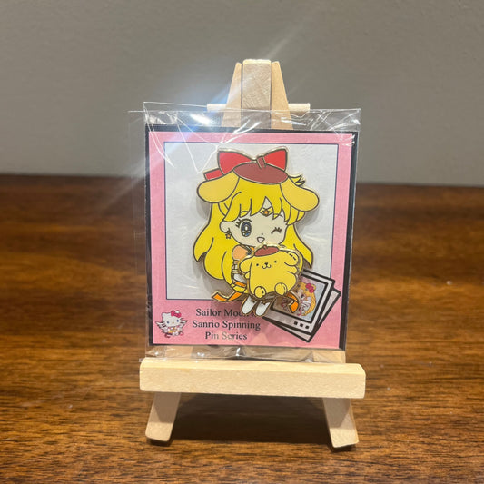 Sailor Moon 2 inch Spinning Enamel Pin - Sailor Venus x Pompompurin Version!