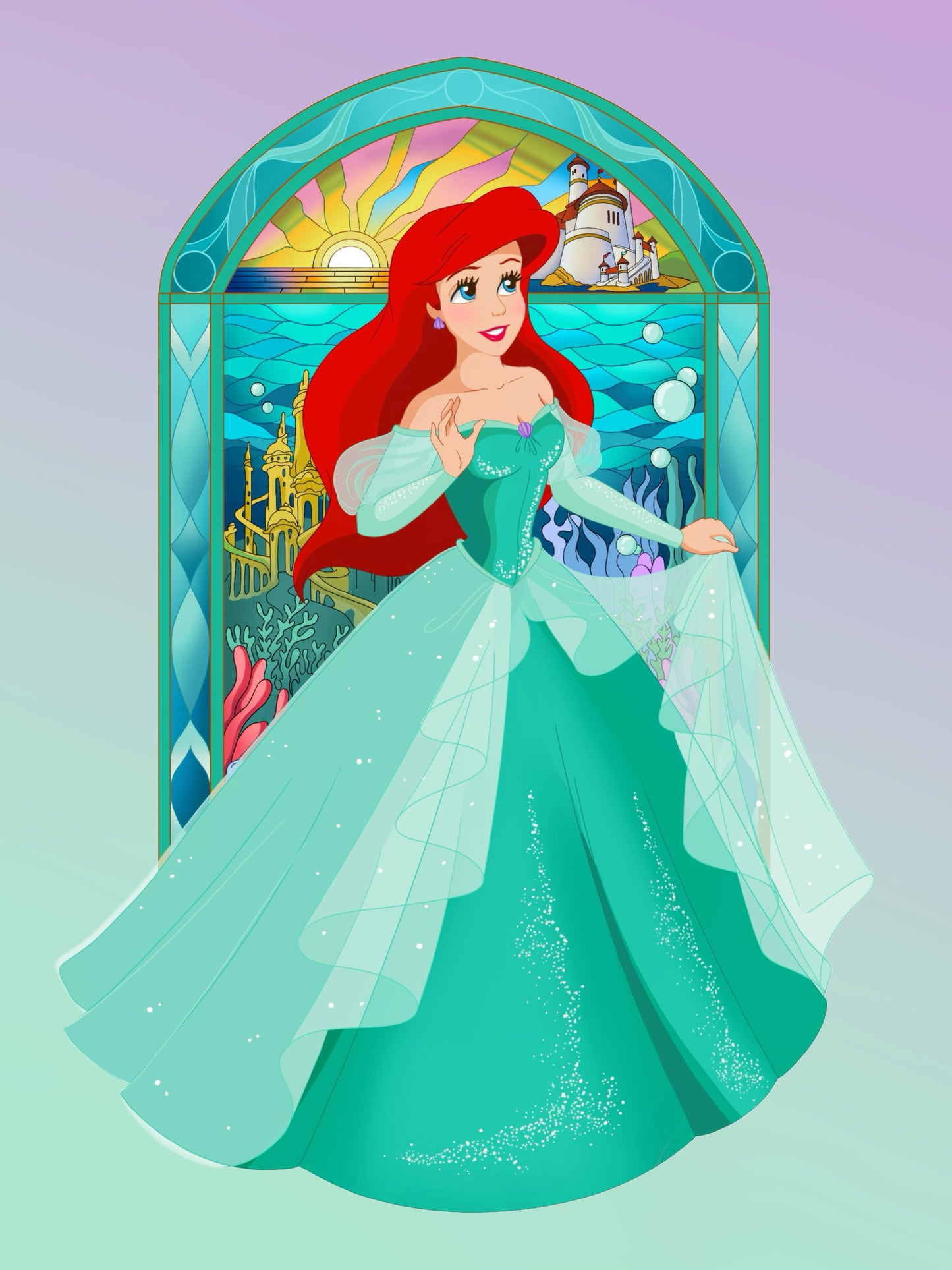 PREORDER 4.5 inch Pin on Pin Stained Glass Ariel!
