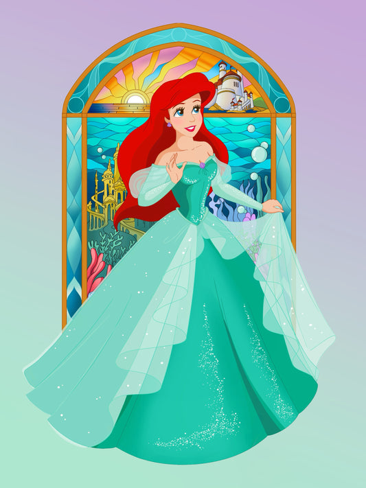 PREORDER 4.5 inch Pin on Pin Stained Glass Ariel!