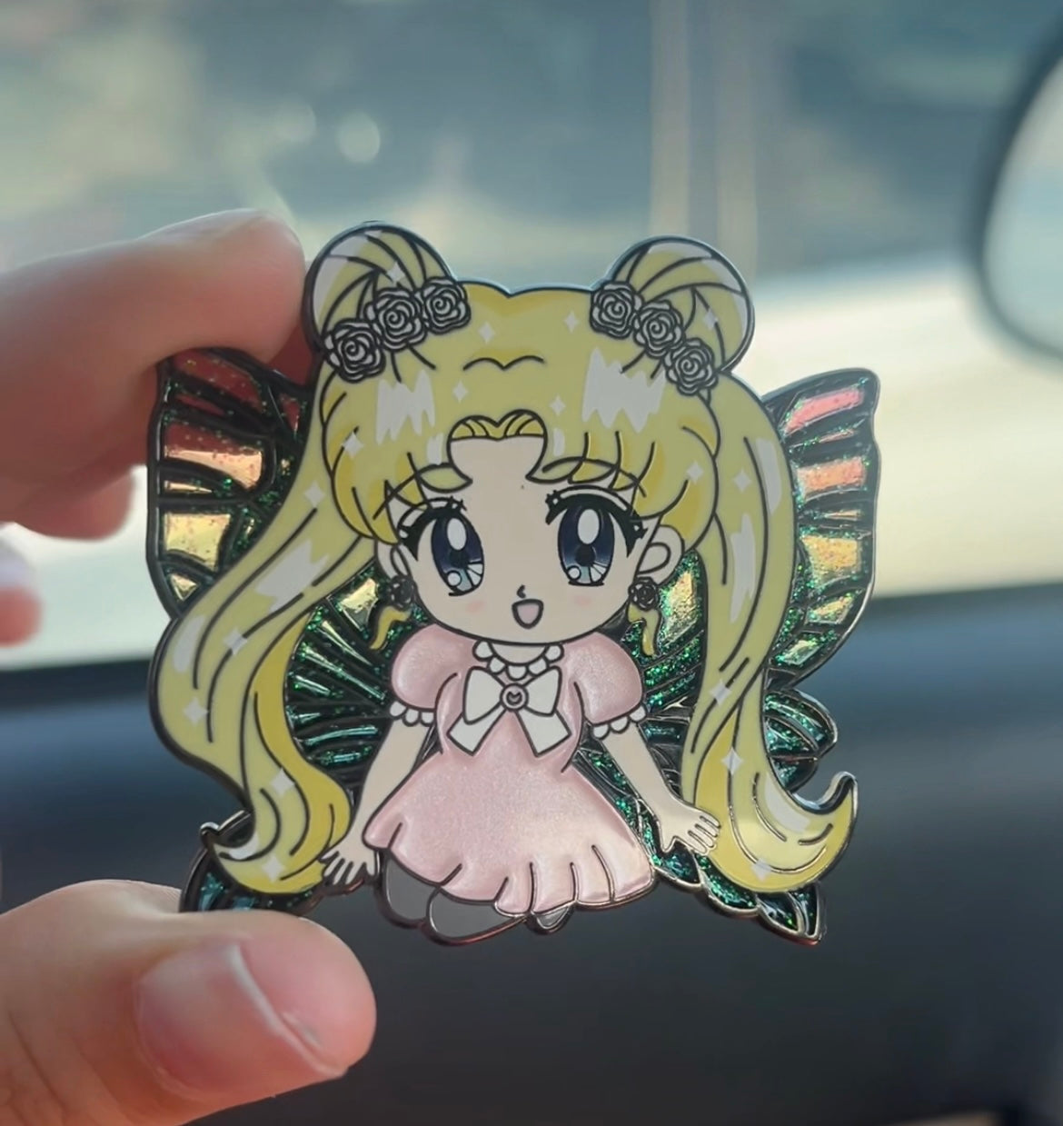 Sailor Moon 2 inch Stained Glass Enamel Pin - Sailor Moon Version!