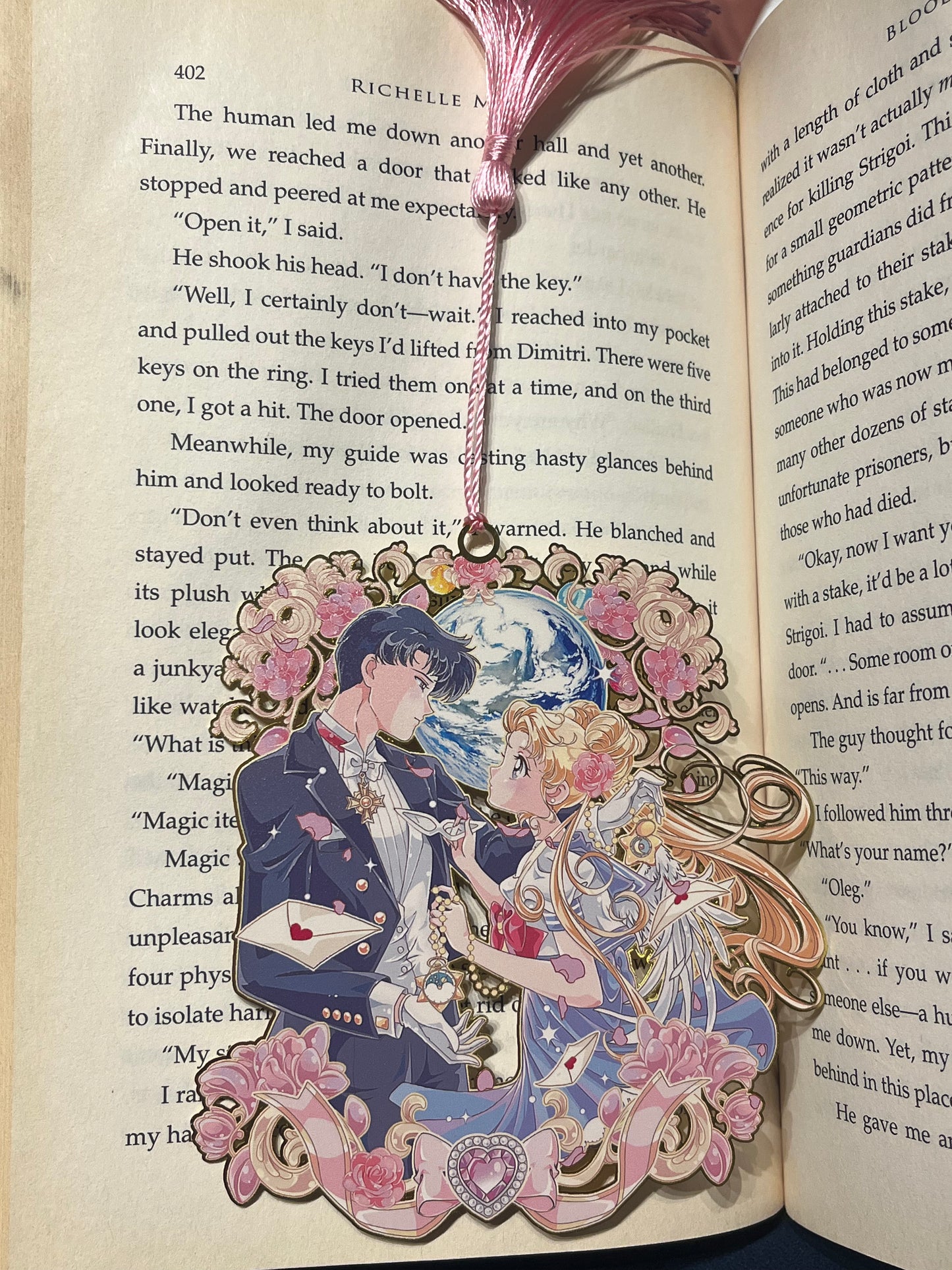 Sailor Moon Metal Bookmark! Usagi and Mamoru Love!