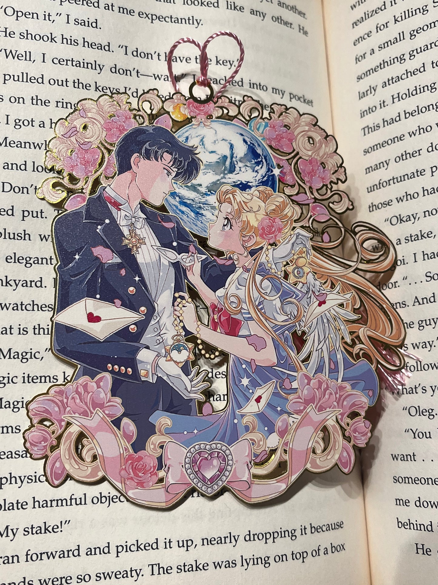 Sailor Moon Metal Bookmark! Usagi and Mamoru Love!