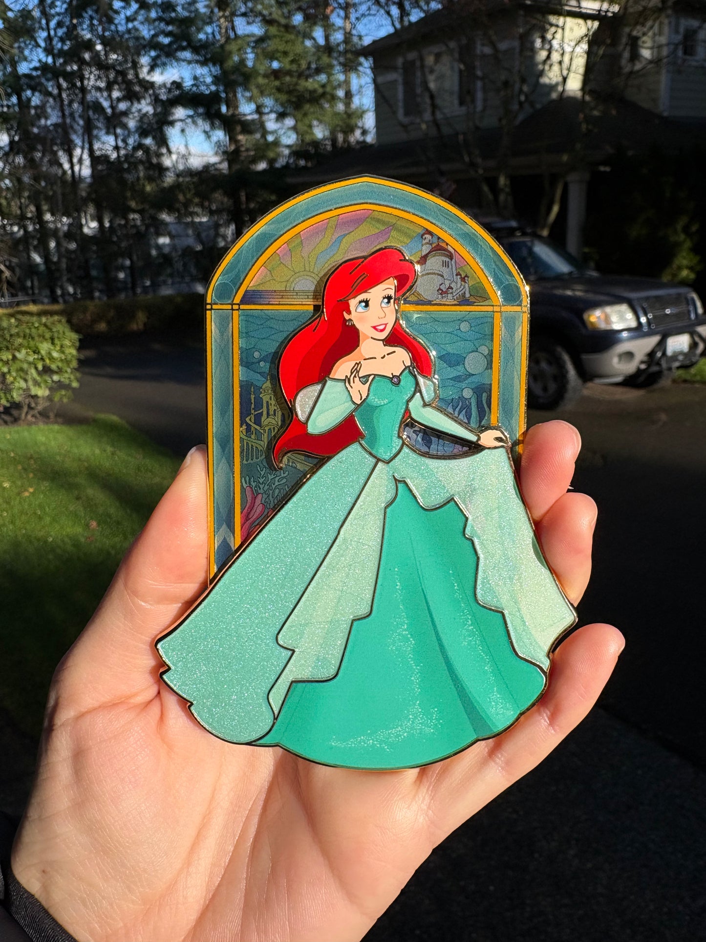 PREORDER 4.5 inch Pin on Pin Stained Glass Ariel!