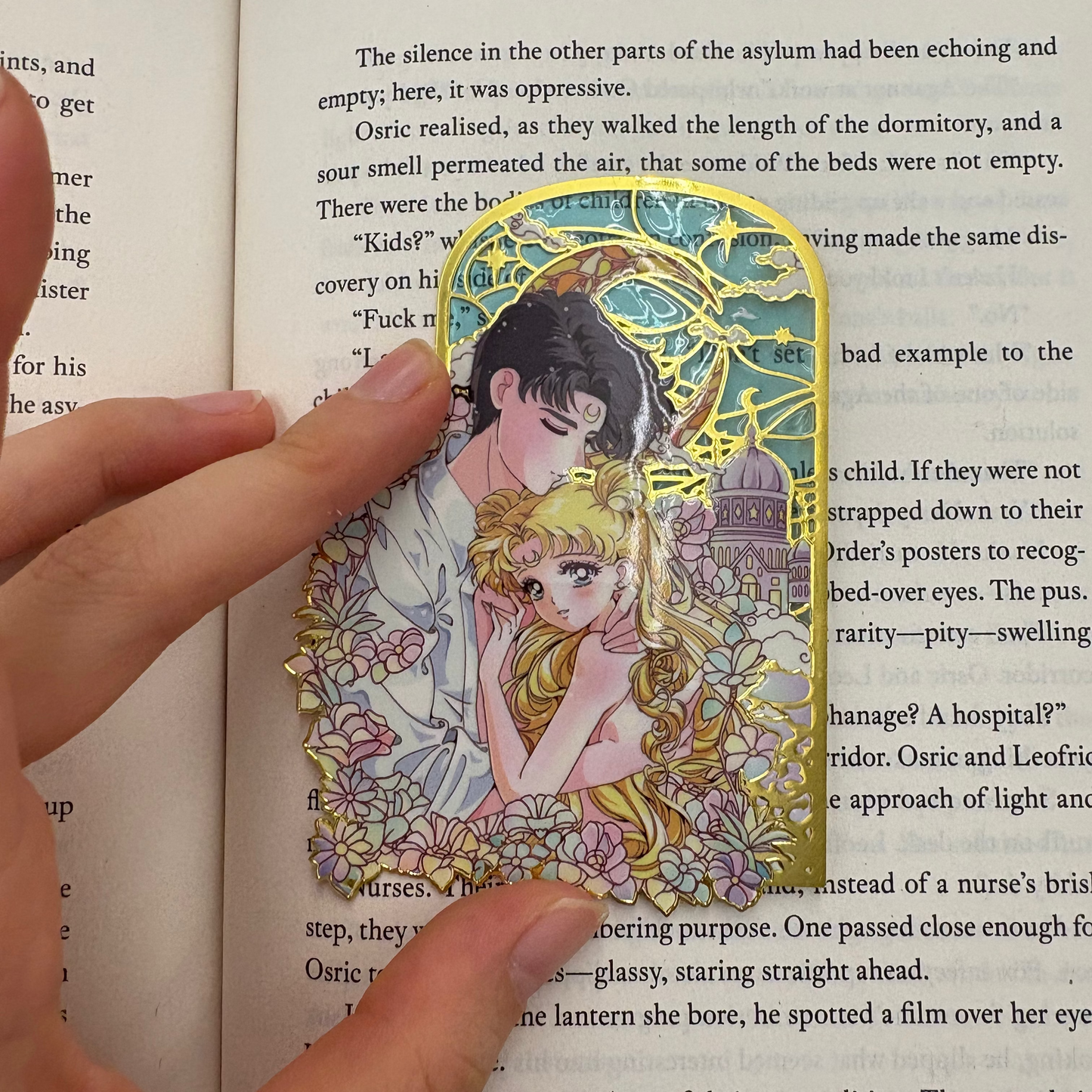 Stained Glass Usagi & Mamoru Bookmark