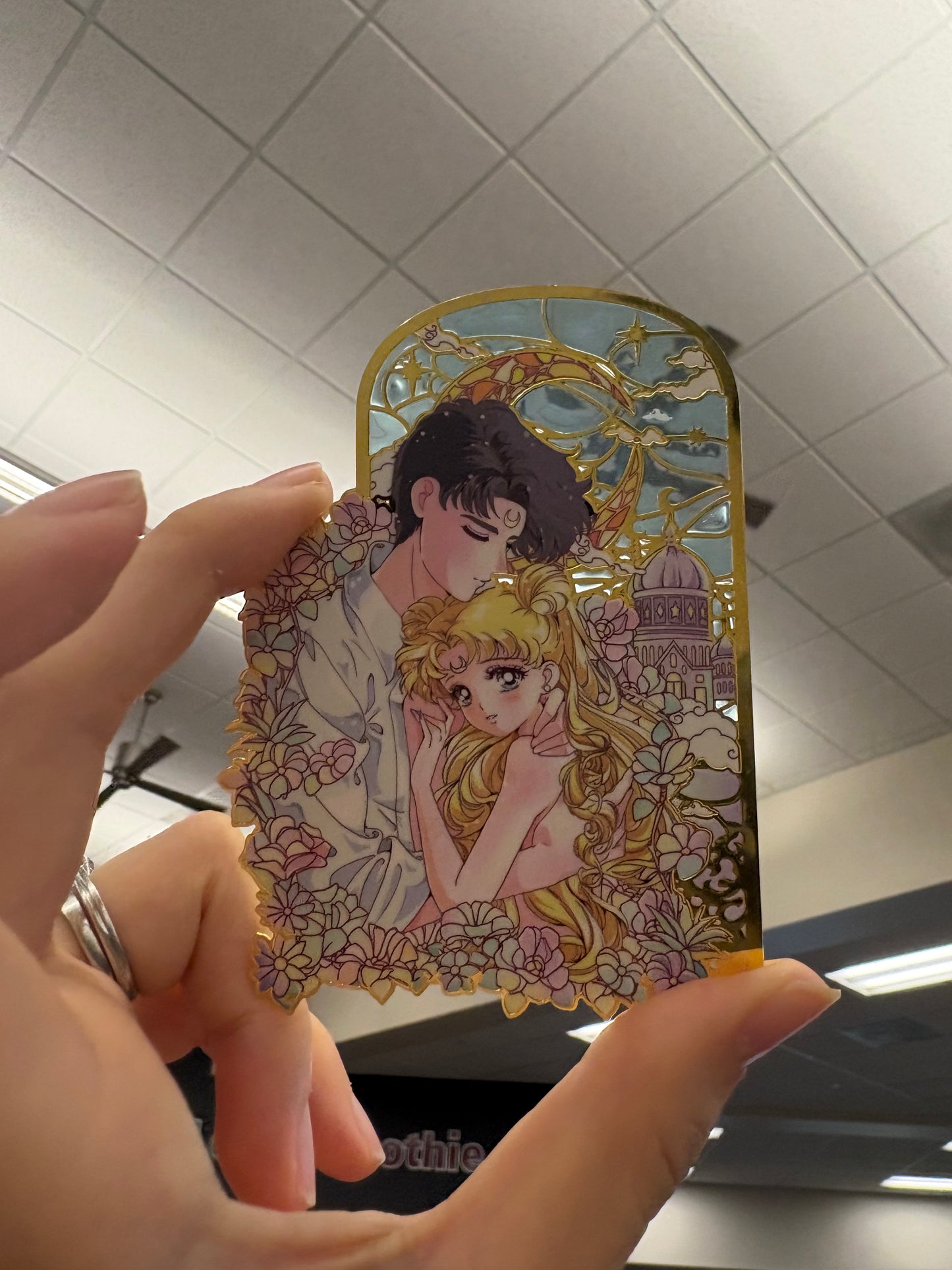 Stained Glass Usagi & Mamoru Bookmark