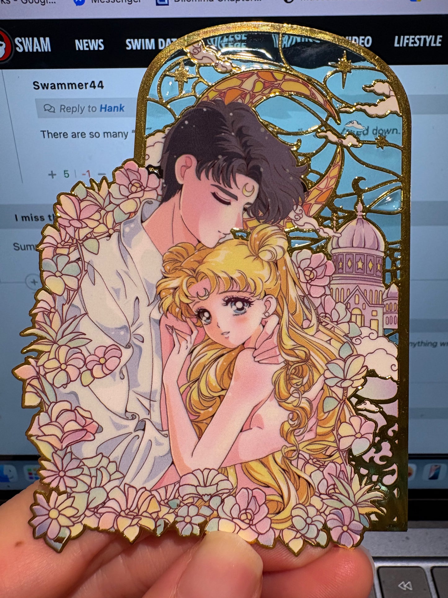 Stained Glass Usagi & Mamoru Bookmark