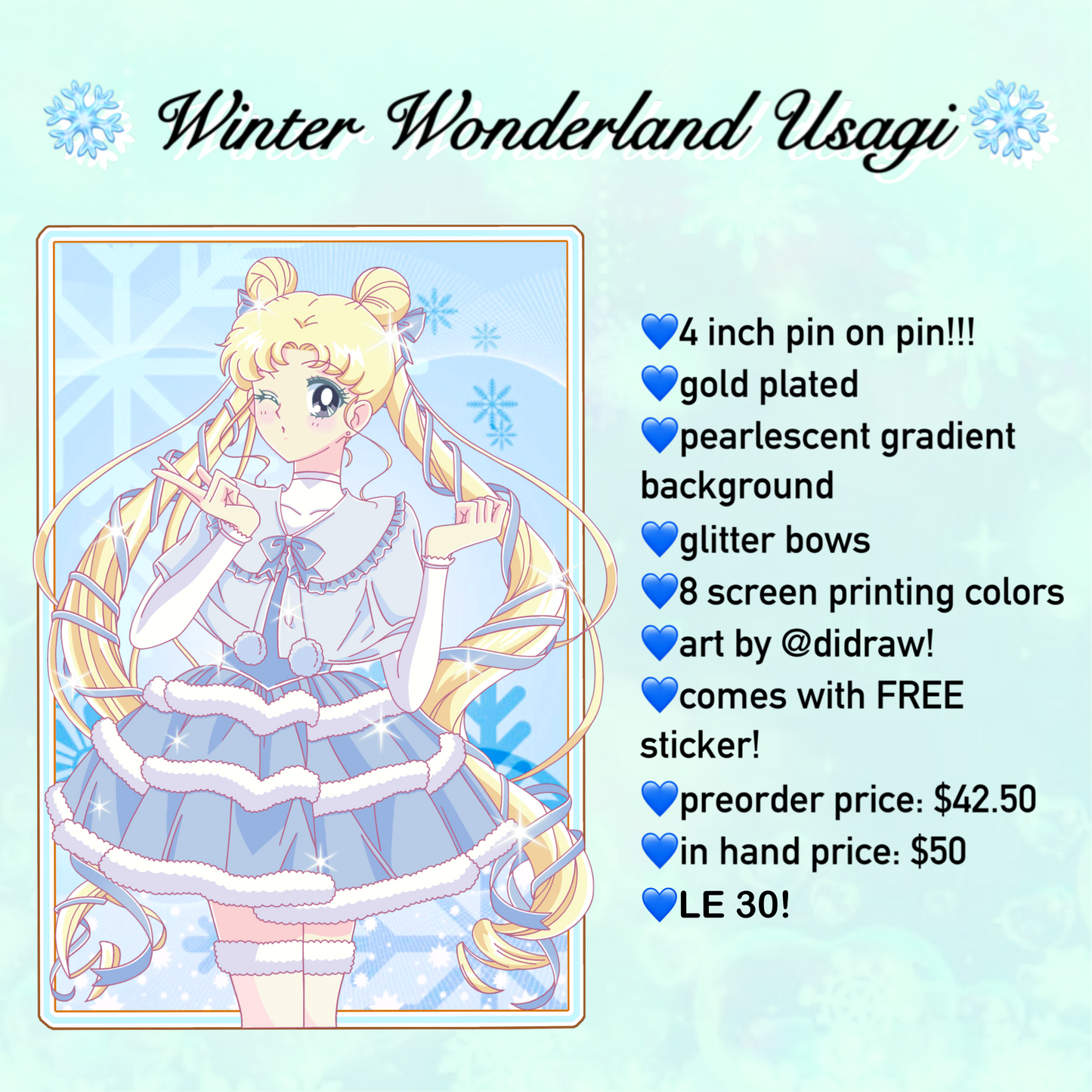 Winter Wonderland Usagi 4 inch Pin on Pin!