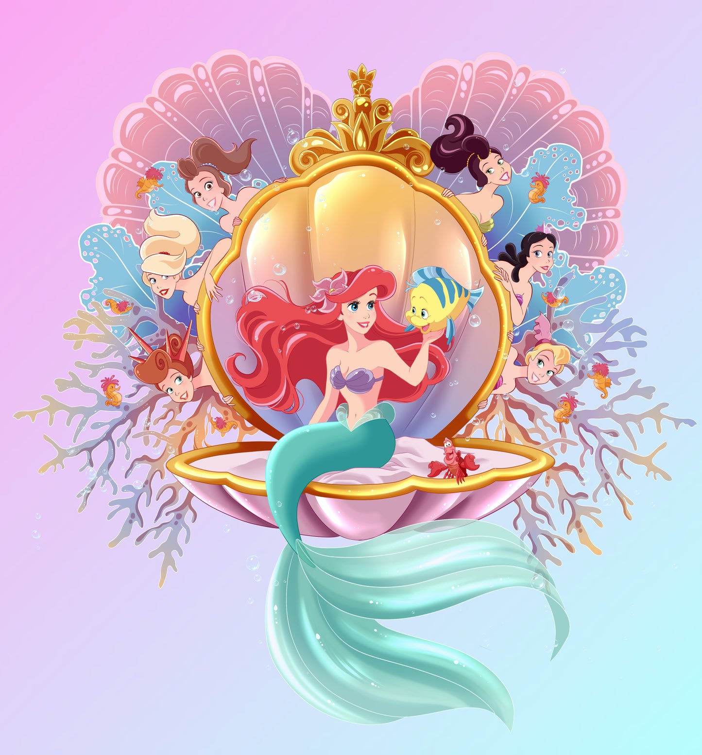 PREORDER ONLY Ariel & her Crew 4.5 inch POP Luxury Pin!