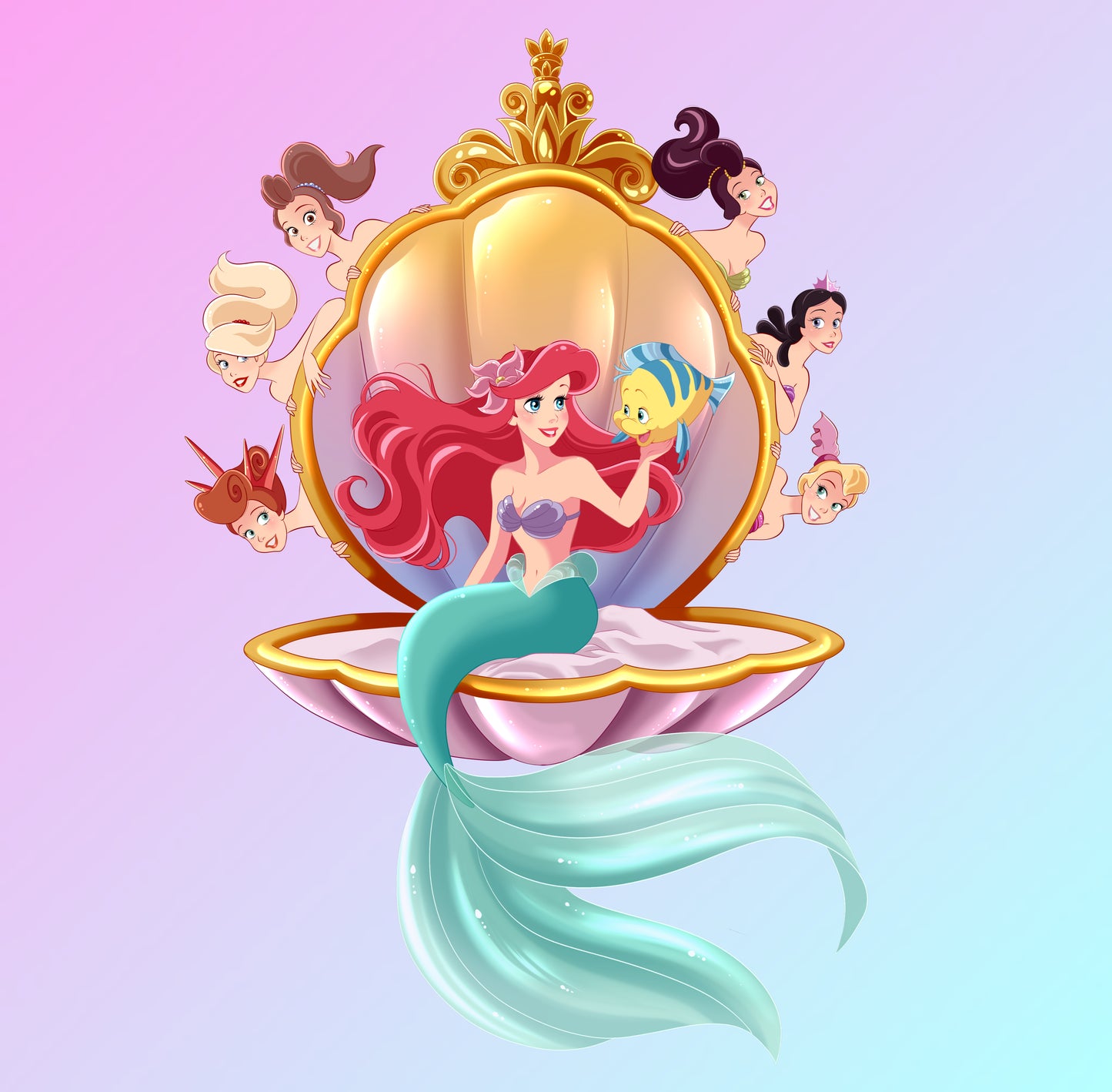 PREORDER ONLY Ariel & her Crew 4.5 inch POP Luxury Pin!