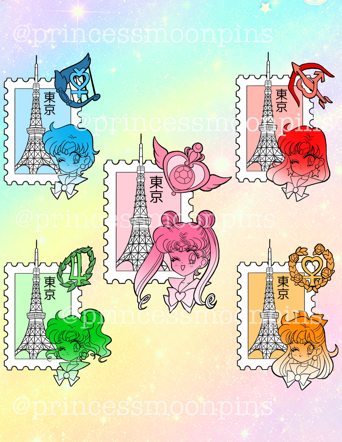 Sailor Moon Inner Scout Stamp Collection!