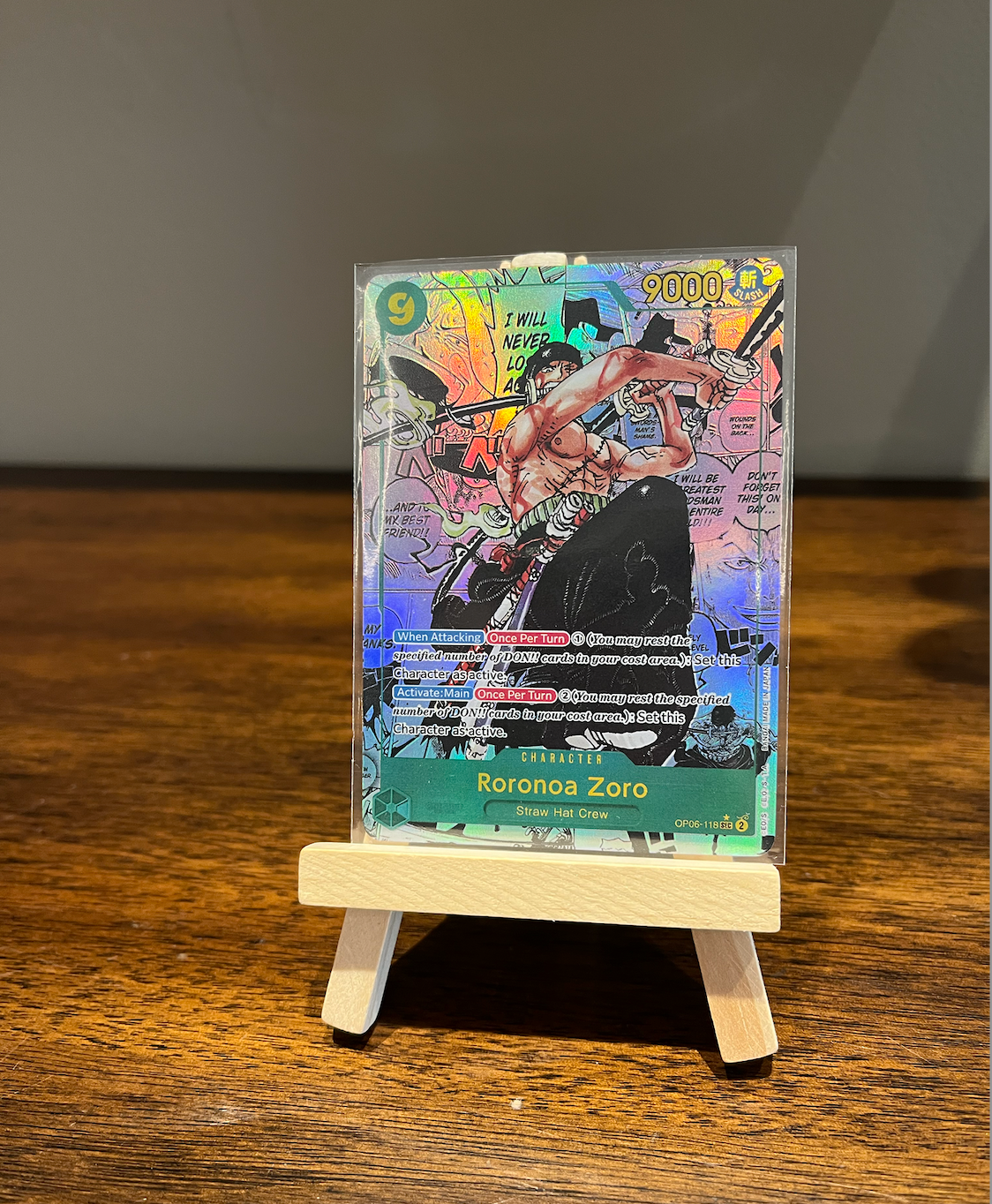 One Piece Zoro Manga Rare PROXY Holographic Card!! - NEW!