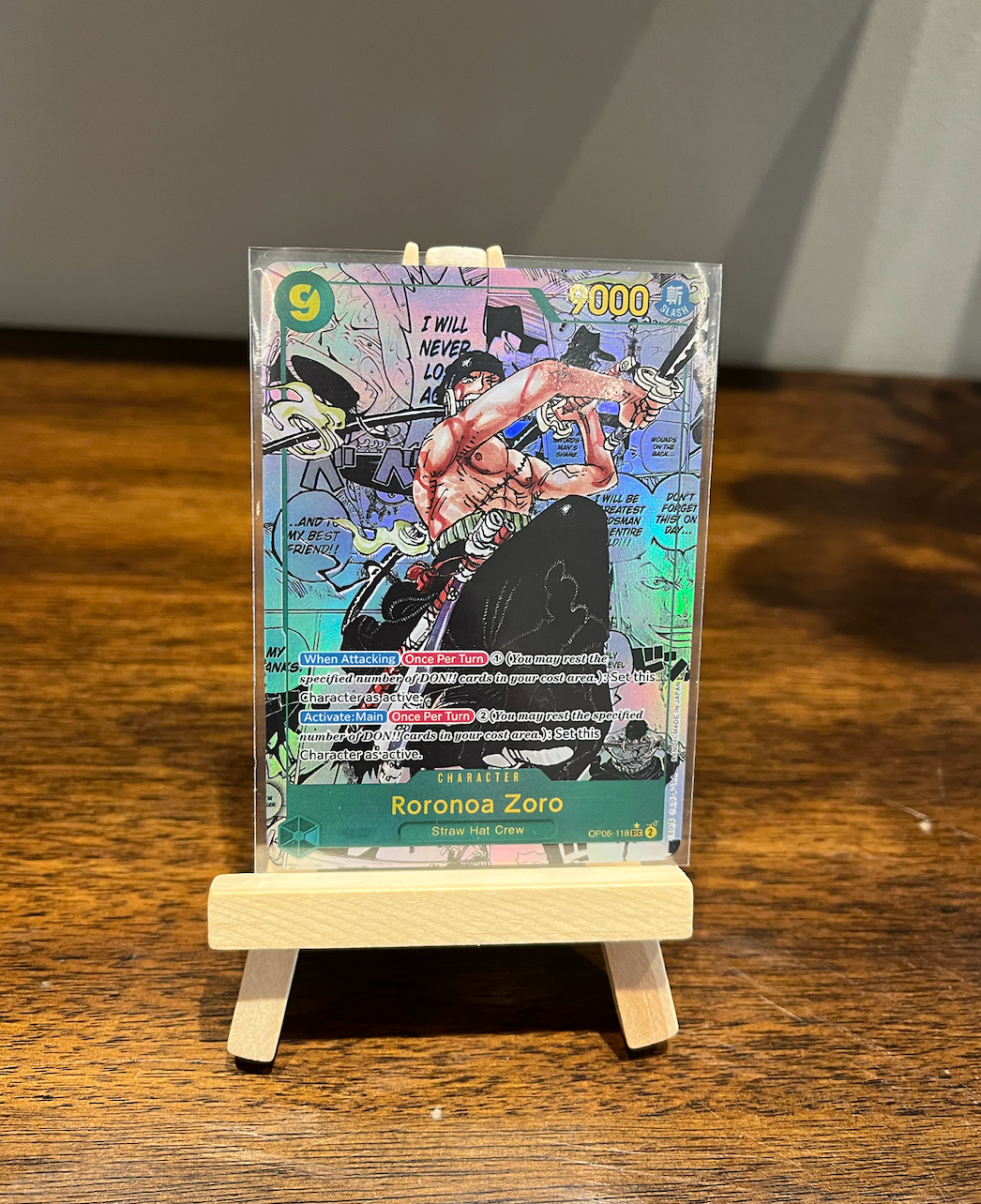 One Piece Zoro Manga Rare PROXY Holographic Card!! - NEW!