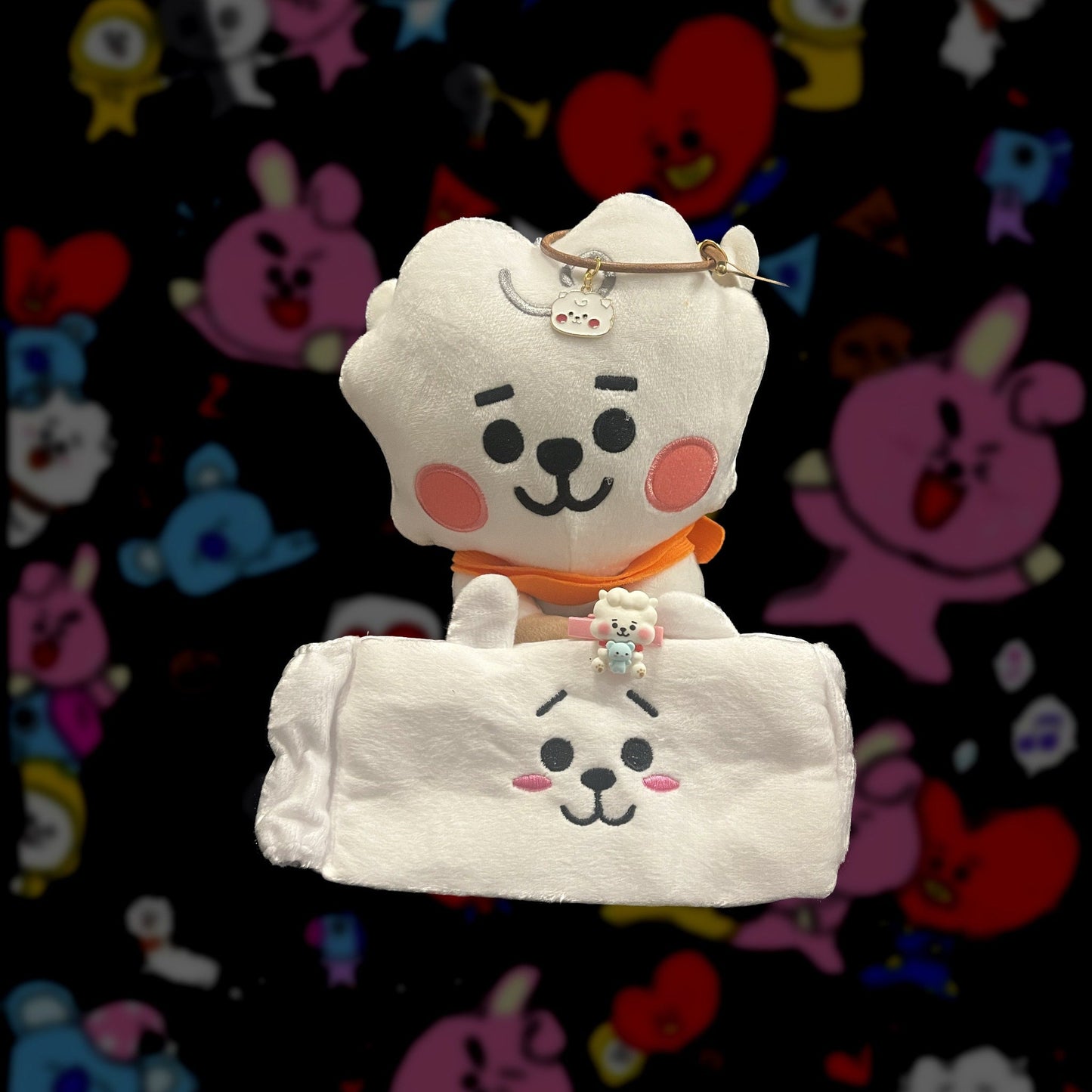 BTS Character Bias Gift Pack RJ (Jin) Version - includes Plushie, Bracelet, Hair Clip, Plush Headband, and Mystery Items!