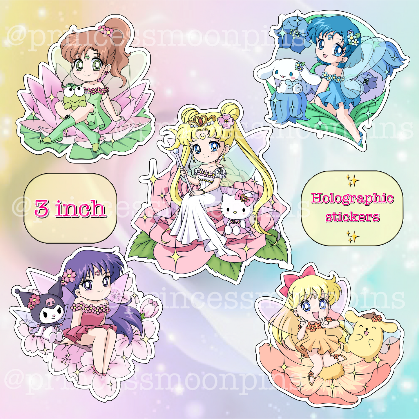 PREORDER Sailor Moon x Sanrio Pin on Pin Flower Fairies Set!