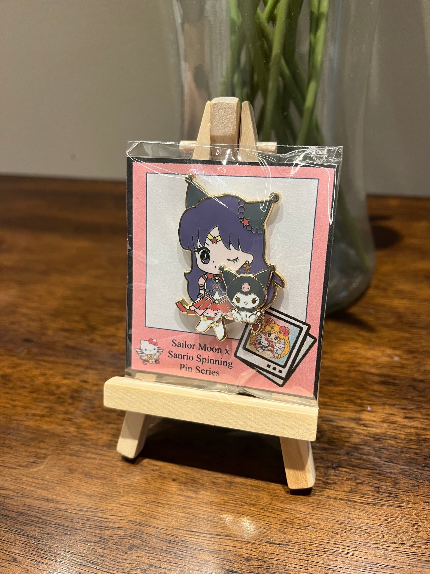 Sailor Mars 2 inch Spinning Enamel Pin - Sailor Mars x Kuromi Version!