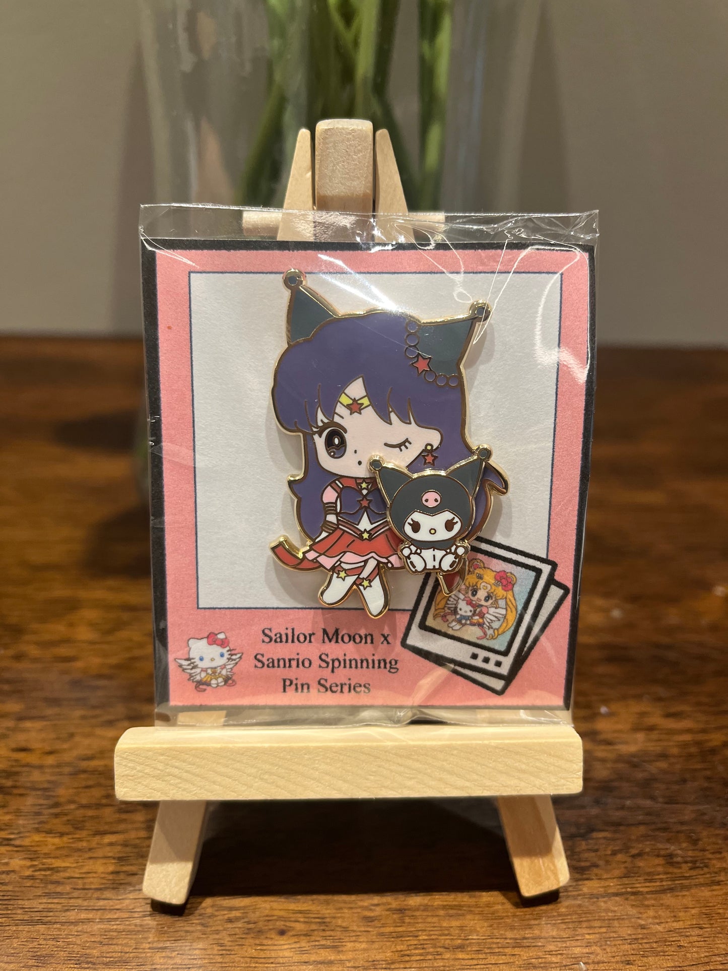 Sailor Mars 2 inch Spinning Enamel Pin - Sailor Mars x Kuromi Version!