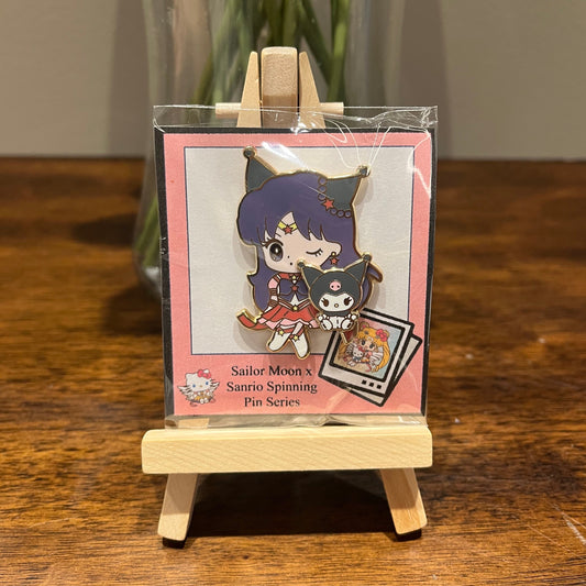 Sailor Mars 2 inch Spinning Enamel Pin - Sailor Mars x Kuromi Version!