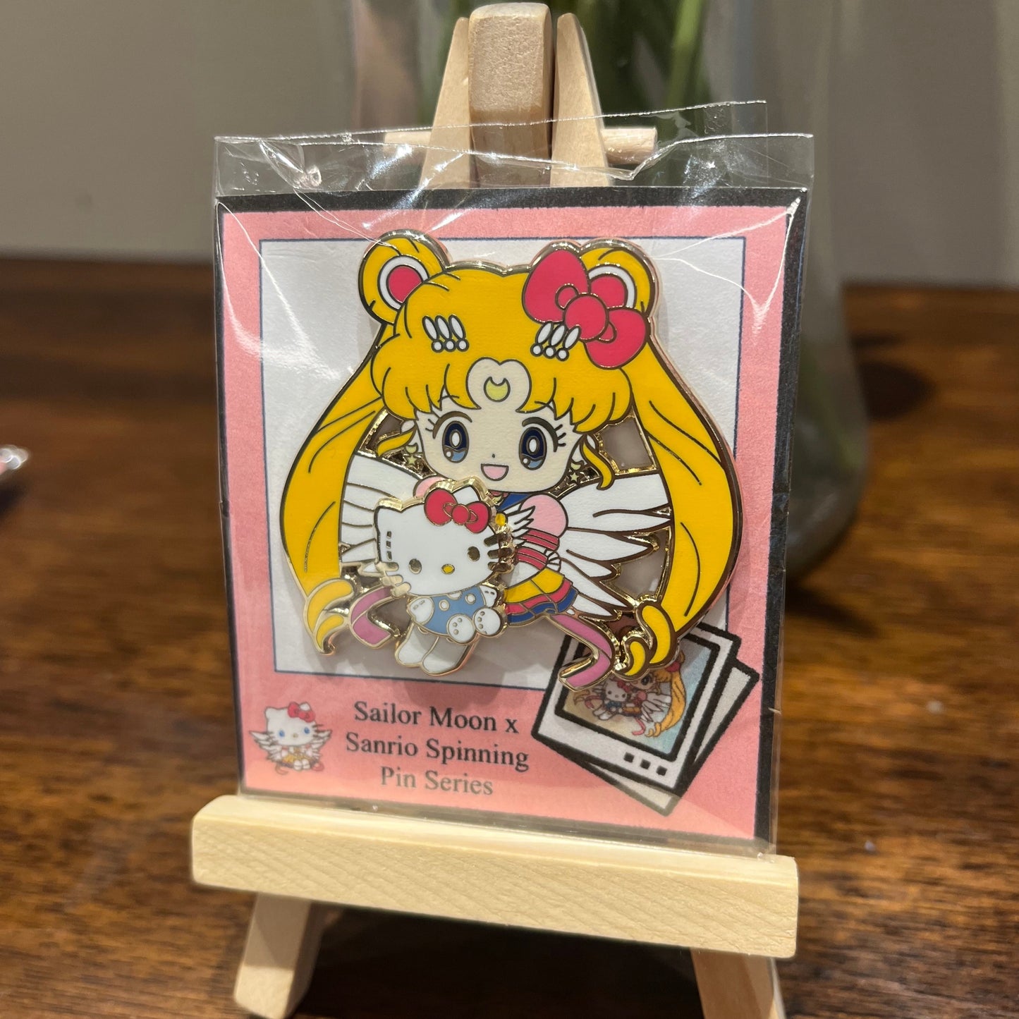 Sailor Moon 2 inch Spinning Enamel Pin - Sailor Moon x Hello Kitty Version!