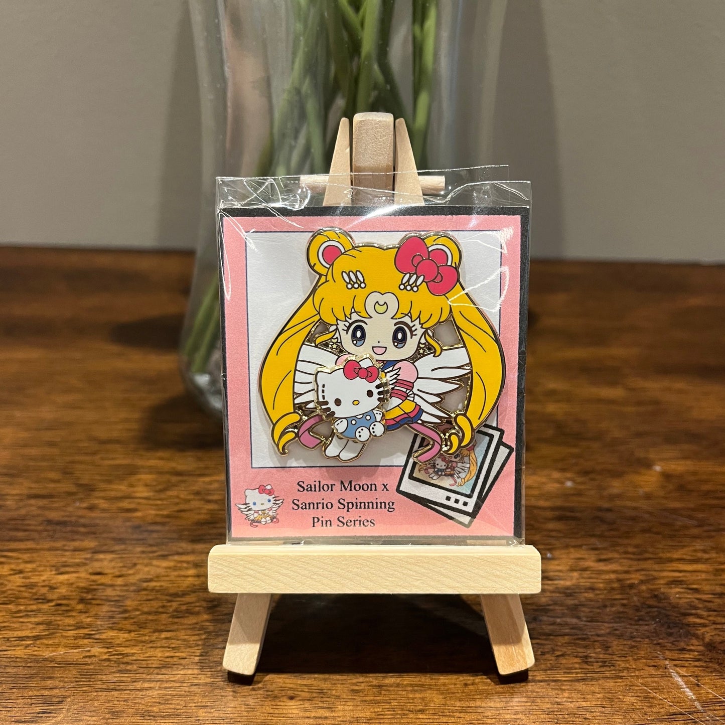 Sailor Moon 2 inch Spinning Enamel Pin - Sailor Moon x Hello Kitty Version!